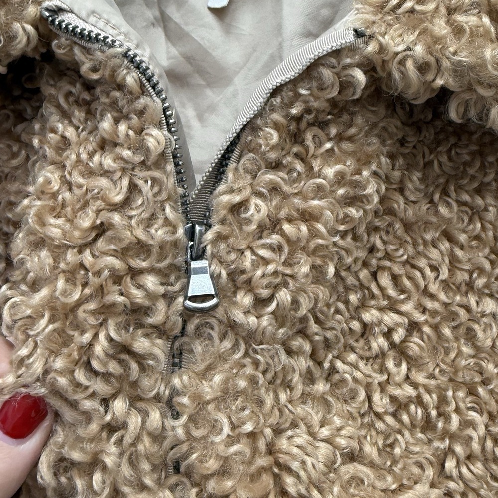 La Vie Rebecca Taylor Faux Fur Full Zip Collared Jacket Brown Size Large - Picture 3 of 12